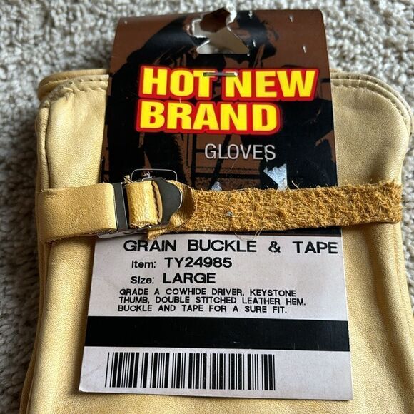 NWT John Deere Driver Work Gloves Cowhide Leather Size Large - Picture 2 of 6